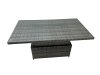 Fimous 10 Seater Rattan Height Adjustable Rising Lifting Table Corner Sofa Sets with Chair 3 Stools Dark Grey Mixed