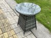 Fimous Wicker PE Outdoor Rattan Garden Furniture Arm Chair And Table Dining Sets 2 Seater Small Round Table Dark Grey Mixed