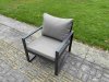 Fimous 9 Pieces Aluminium Garden Furniture Set with Cushions, Patio Furniture Set with Adjustable Rising Lifting Dining Table Dark Grey