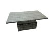 Fimous Poly Rattan Outdoor Patio Height Adjustable Rising Lifting Table Corner Sofa Set with 2 Big Stool,2 Chairs for Garden Backyard Dark Grey Mixed