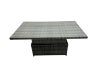 Fimous Outdoor Love Sofa Set 4 Seat Rattan Garden Furniture Set with Adjustable Lifting Dining or Coffee Table Dark Grey Mixed
