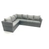 Fimous PE Rattan Corner Sofa Set Rectangular Dining Table Set With Seat And Back Cushion 7 Seater
