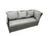 Fimous 11 Seat Poly Rattan Outdoor Patio Dining Table Corner Sofa Set with 3 Stool 2 Chairs for Garden Backyard Dark Grey Mixed