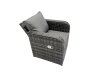 Fimous 8 Seater Garden Outdoor Rattan Furniture Set Rattan Sofa Oblong Dining Table with 2 Big Stools 2 Side Table Dark Grey