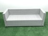 Fimous 5 Seater Rattan Garden Furniture Set with 3 Seater Sofa 2 Chair Square Coffee Table Side Table Light Grey Mixed