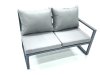 Fimous 12 Seater Outdoor Aluminum Garden Furniture Set Corner Sofa 3 Chair 2 Small Footstool Adjustable Rising Lifting Dining Table Sets Dark Grey