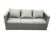 Fimous Garden Outdoor Rattan Furniture Set with Sofa Coffee table 2 Small Footstools Dark Grey Mixed