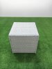 Fimous Outdoor Rattan Sofa Garden Furniture Set with 2 Armchairs Square Coffee Table Side Table Light Grey Mixed