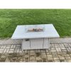 Fimous Outdoor Garden Dining Sets Rattan Furniture Gas Fire Pit Dining Table Gas Heater Light Grey