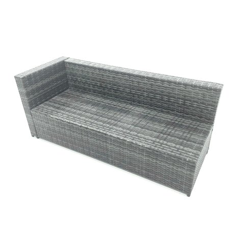Fimous 7 Seater Rattan Corner Sofa Set Rectangular Dining Table Set With Seat And Back Cushion