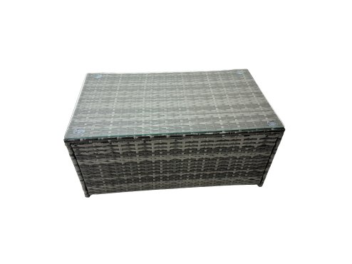 Fimous 12 Seat Rattan High Back Corner Sofa Set Patio Coffee Table Sets with 4 Stools 2 Chairs Dark Grey Mixed