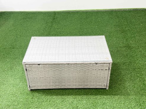 Fimous Garden Outdoor PE Rattan Furniture Set 9 Seater Rattan Garden Sofa Set with 2 Big Footstools Light Grey Mixed