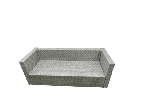 Fimous Rattan Garden Furniture Set Outdoor 10 Seater Patio Dining Sets with Glass Top Dining Table 2 Side Tables Light Grey Mixed