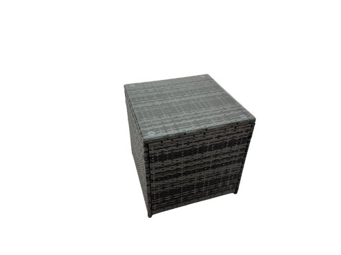 Fimous 11 Seater Outdoor Corner Sofa Height Adjustable Rising Lifting Table Set Garden Rattan Furniture Set with Side Table 3 Stool Dark Grey