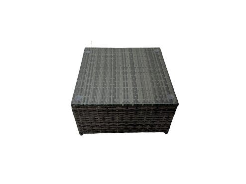 Fimous Garden Rattan Outdoor Furniture Set 11 Seater Patio Corner Sofa Coffee Table with 3 Stool Side Table Dark Grey