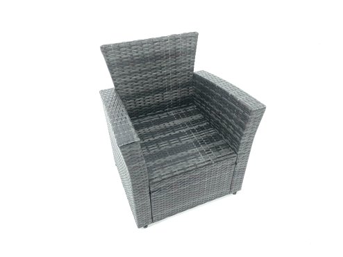 Fimous Outdoor Furniture Garden Dining Set Rattan Corner Sofa Set with 3 Footstools Armchair Dark Grey Mixed