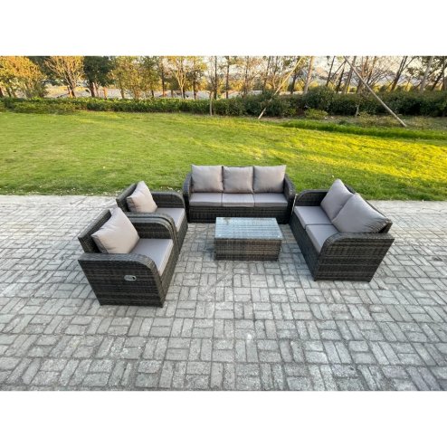 Fimous Rattan Garden Furniture Set Outdoor Patio Sofa, Table and Chairs Garden Table Ideal for Pool Side, Balcony, Outdoor and indoor Conservatory Patio Set