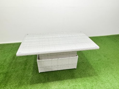 Fimous Outdoor Rattan Garden Furniture Set Patio 4 Chairs Plus Height adjustable dining table Sets Light Grey Mixed