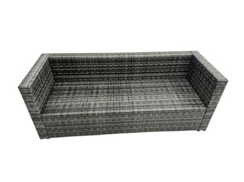 Fimous Rattan Dining Table Sofa Set with 2 Armchair 2 Stools Outdoor 10 Seat Garden Furniture Set Dark Grey Mixed