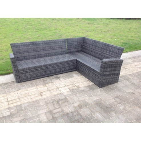Fimous 9 Seater High Back Rattan Garden Furniture Set Corner Sofa With Square Coffee Table Stools With Chair