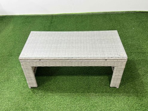 Fimous Rattan Garden Furniture Set Outdoor 8 Seater Corner Sofa Sets with Oblong Coffee Table Chair Light Grey Mixed
