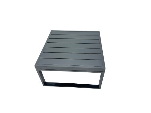 Fimous Outdoor Garden Furniture Set Aluminium Lounge Sofa Square Coffee Table Sets with 4 Stools 2 Side Tables Dark Grey