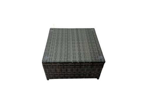 Fimous Rattan Garden Furniture Patio Furniture Sets with Corner Sofa Chair Square Coffee Table Big Footstool Dark Grey Mixed