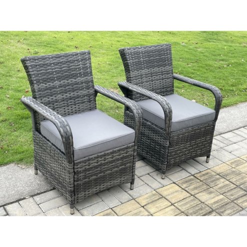 Fimous Rattan Garden Furniture Dining Set Table And Chairs Wicker Patio Outdoor 6 chairs plus big round table