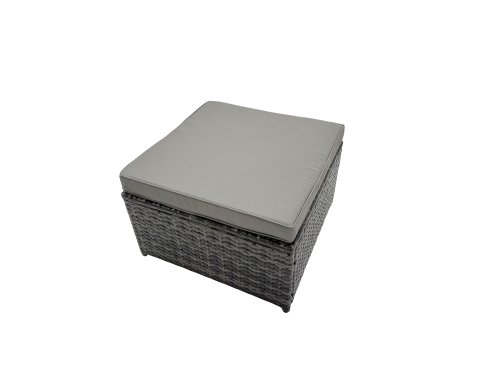 Fimous Garden Rattan Outdoor Furniture Set 7 Seater with 3 Seater Sofa Big Stool 2 Side Table Dark Grey