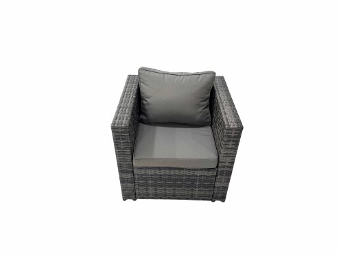 Fimous Rattan garden furniture Patio Furniture Sets with Dining Table 3 Stools 2 Chair Dark Grey Mixed