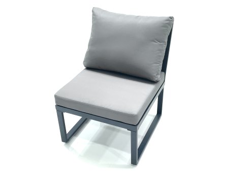 Fimous 9 Seater Outdoor Aluminum Garden Furniture Set Corner Sofa 2 Chairs Adjustable Rising Lifting Dining Table Sets Dark Grey