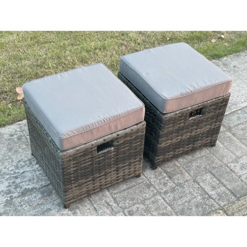 Fimous 9 Seater High Back?Outdoor Rattan Adjustable Rising Lifting Dining Table Corner Sofa Set Garden Furniture Footstools Dark Grey Mixed Left Hand