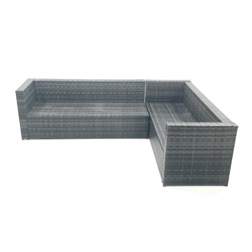 Fimous 7 Seater Rattan Corner Sofa Set Rectangular Dining Table Set With Seat And Back Cushion