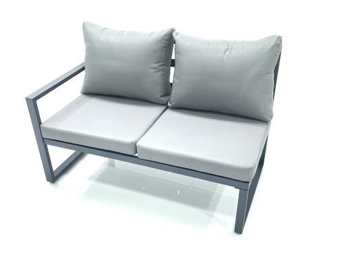 Fimous 10 Seater Outdoor Aluminum Garden Furniture Set Corner Sofa 3 Chairs Adjustable Rising Lifting Dining Table Sets Dark Grey