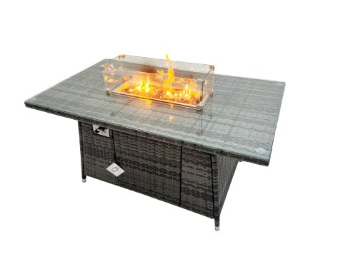 Fimous Garden Outdoor Rattan Furniture Set Rattan Reclining Chair Love Sofa with 2 Big Stool Dark Grey Mixed