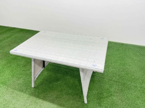Fimous 5 Pieces Outdoor PE Rattan Garden Furniture with Cushions Reclining Chair Big Stool Light Grey