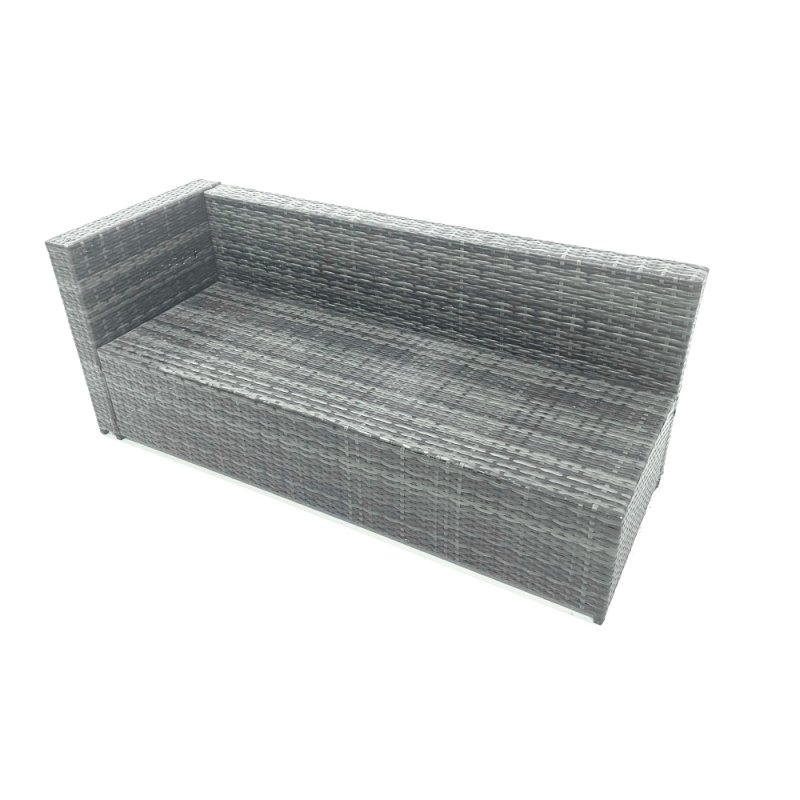 Fimous 7 Seater Rattan Corner Sofa Set Rectangular Dining Table Set With Seat And Back Cushion