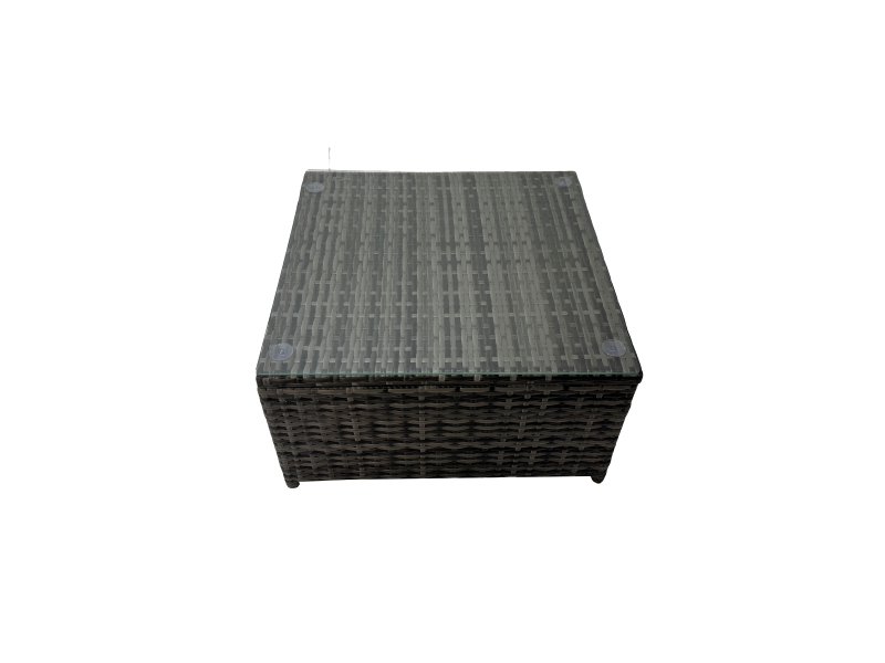 Fimous Rattan Garden Furniture Patio Furniture Sets with Corner Sofa 2 Chairs Square Coffee Table 3 Footstools Dark Grey Mixed