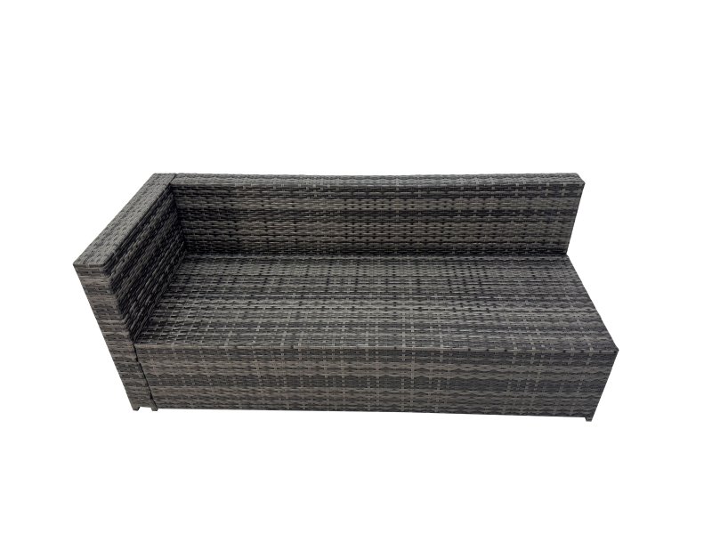Fimous Rattan Garden Furniture Set Outdoor 8 Seater Patio Dining Corner Sofa Sets with Dining Table Chair Big Stool Side Table Dark Grey Mixed
