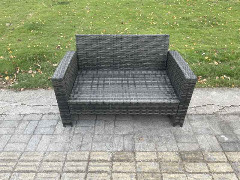 Fimous Rattan Garden Furniture Set 3 piece Patio Rattan Furniture Sofa Weaving Wicker includes 2 Double Seat Sofa and Coffee Table