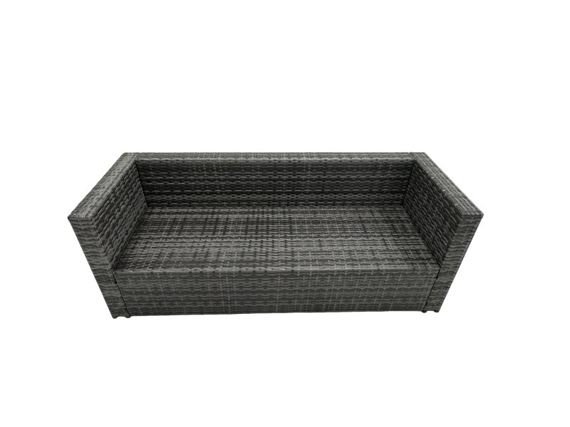Fimous Rattan Garden Furniture Firepit Dining Set 8 Seater Lounge Sofa Table Set with 2 Side Tables 2 Footstool