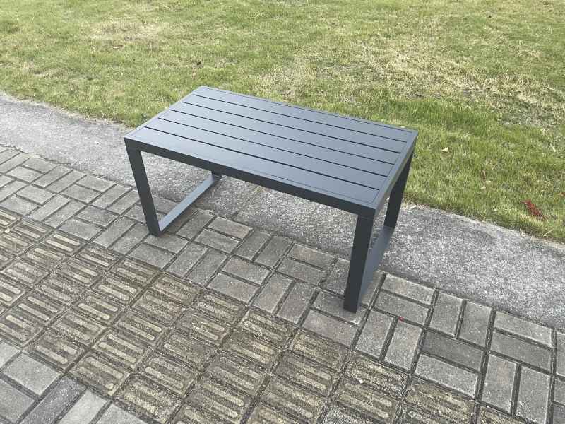 Fimous Aluminium Outdoor Garden Furniture Set Lounge Sofa Oblong Coffee Table Sets with Chair Indoor Conservatory Set Dark Grey