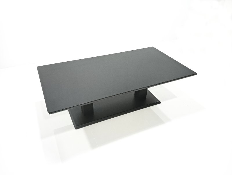 Fimous Garden Sofa Set Aluminium Furniture Rising Dining Tabe Set with 2 Chair 2 Big Footstool Side Table Dark Grey