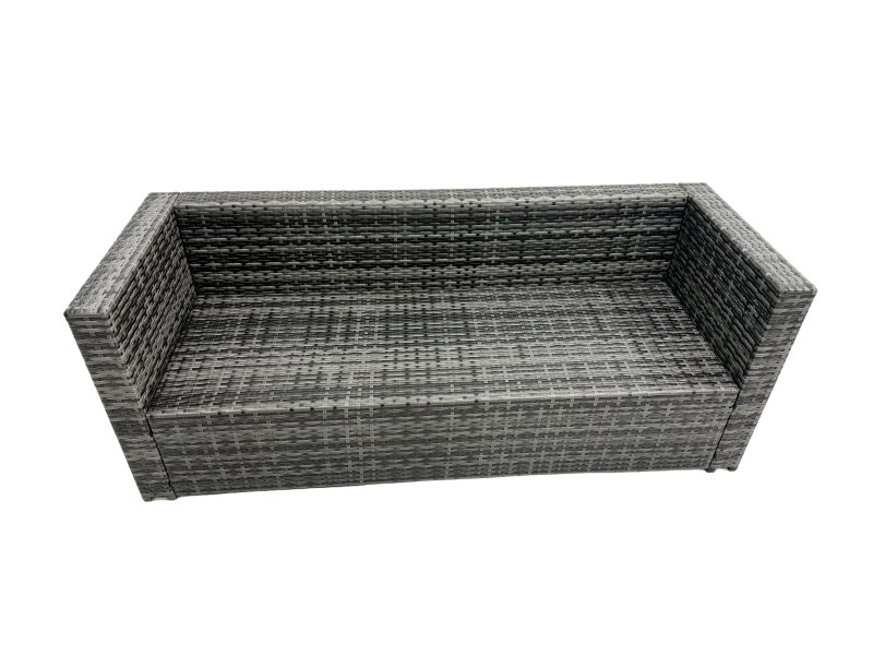 Fimous Rattan Dining Table Sofa Set with 2 Armchair 4 Stools Outdoor 12 Seat Garden Furniture Set Dark Grey Mixed