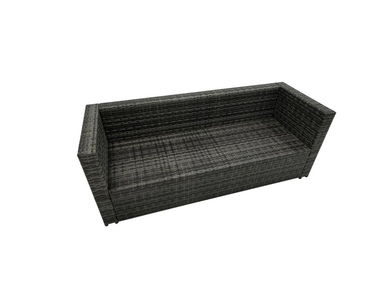 Fimous Rattan Garden Furniture Patio Furniture Sets with Corner Sofa Square Coffee Table Big Stool Dark Grey Mixed