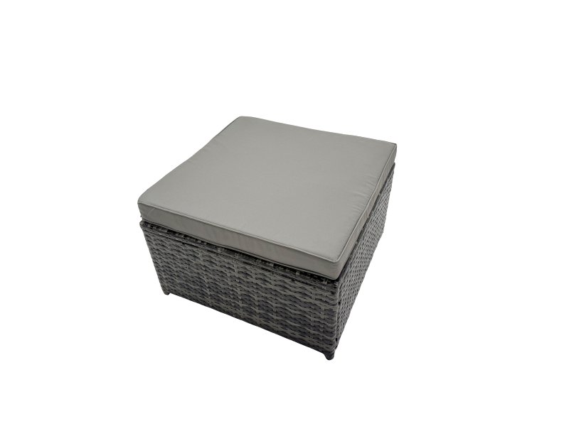 Fimous 6 Seater Garden Outdoor Rattan Furniture Set Rattan Sofa Oblong Dining Table with 2 Side Table Dark Grey
