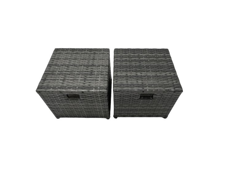 Fimous Rattan Garden Furniture Firepit Dining Set 9 Seater Lounge Sofa Table Set with side table 4 Footstool