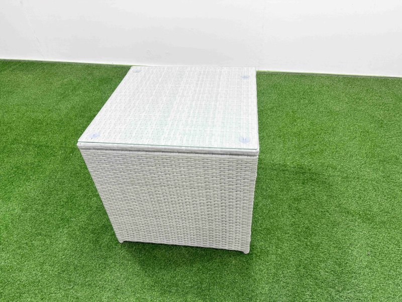 Fimous 5 Seater PE Rattan Wicker Garden Furniture Patio Conservatory Sofa Set with Square Coffee Table 3 Seater Sofa Love Sofa Side Table