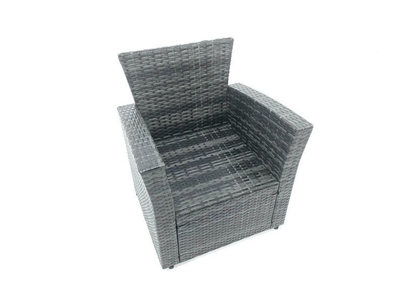 Fimous Outdoor Furniture Garden Dining Set Rattan Corner Sofa Set with 4 Footstools 2 Armchairs Dark Grey Mixed