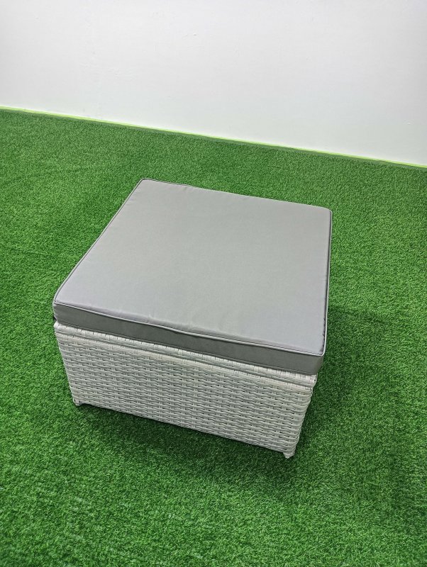 Fimous Rattan Garden Outdoor Furniture Set 9 Seater Rattan Garden Sofa Set with 3 Footstools Light Grey Mixed